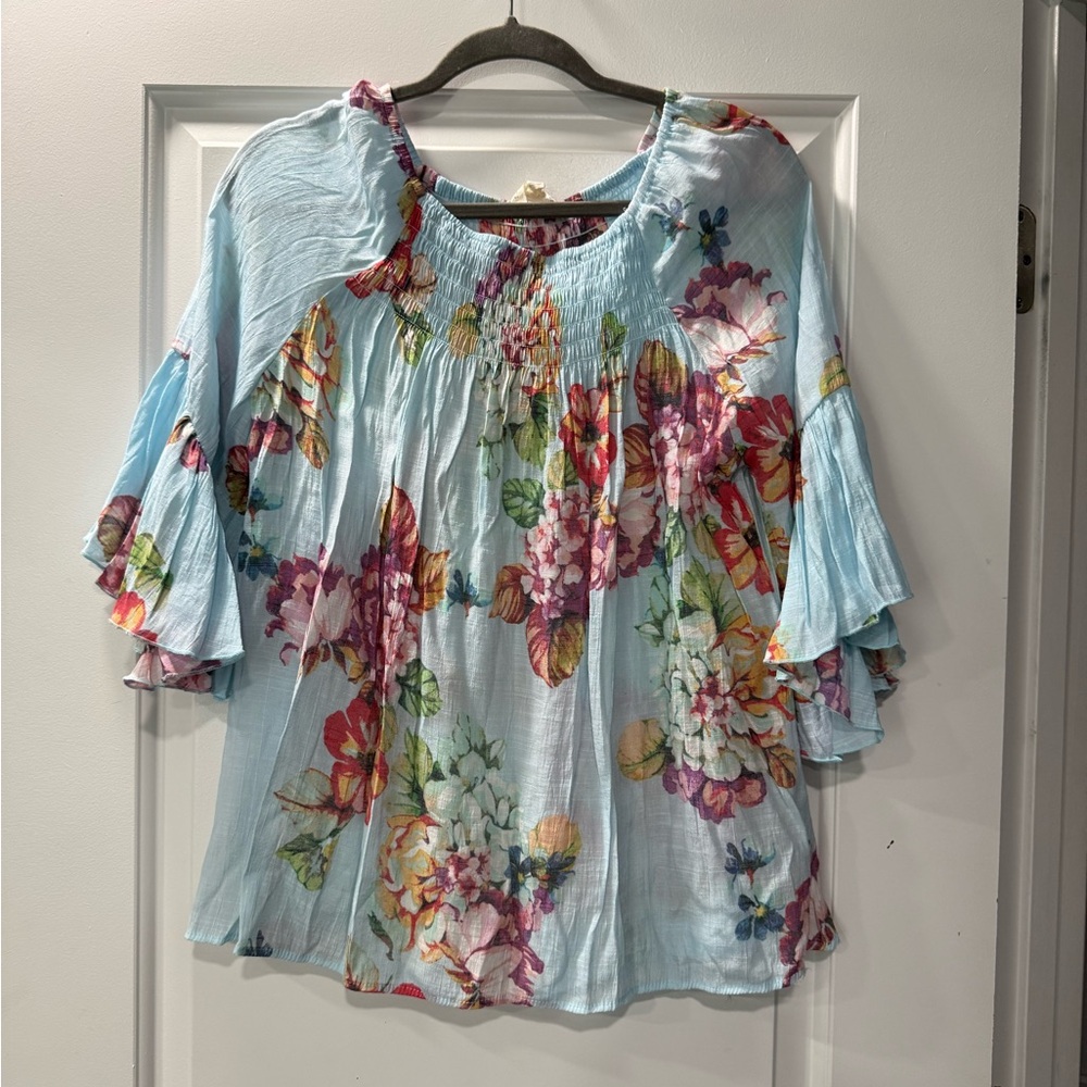 Anthropologie Multicolor Floral Blouse